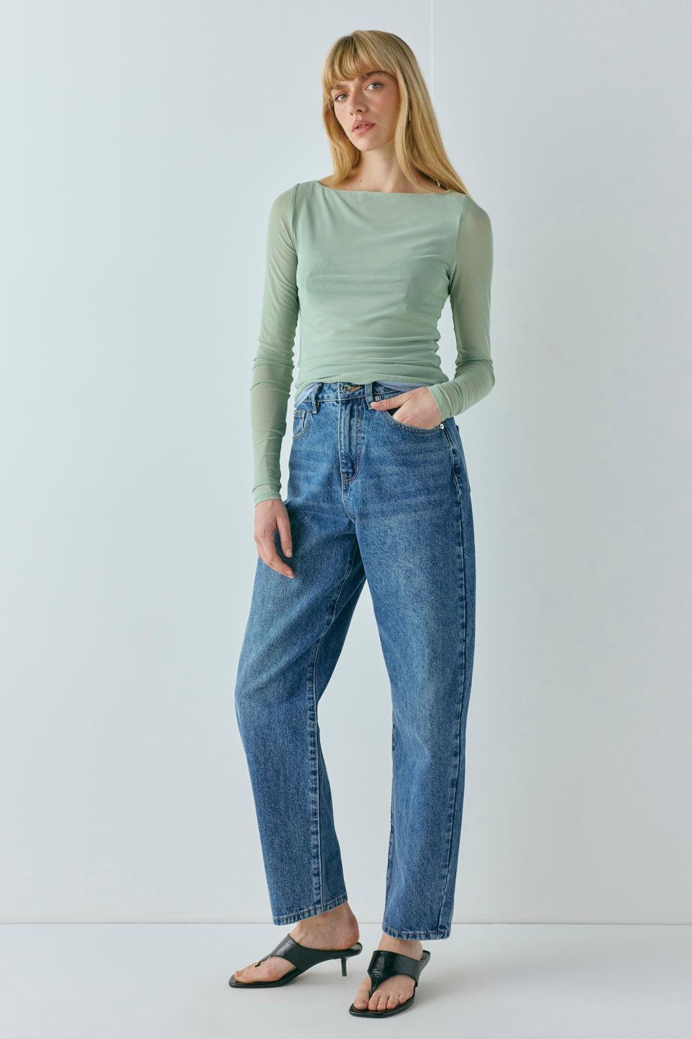 Lana Mesh Top Seafoam Product Image