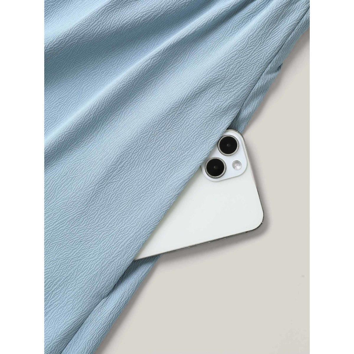 Plus Size Cut-Out Embroidery Stretchy Waist Midi Dress Skyblue Women Boho V-neck Half Sleeve Curvy BloomChic 28/5X Product Image