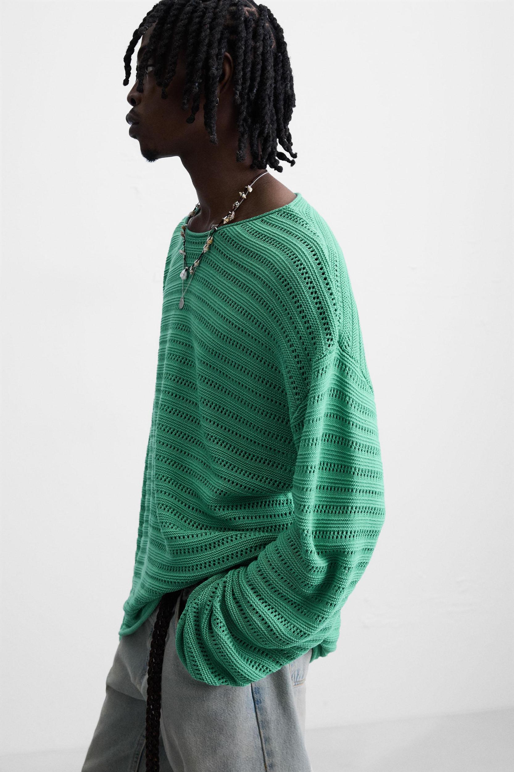 OPEN KNIT TEXTURED SWEATER Product Image