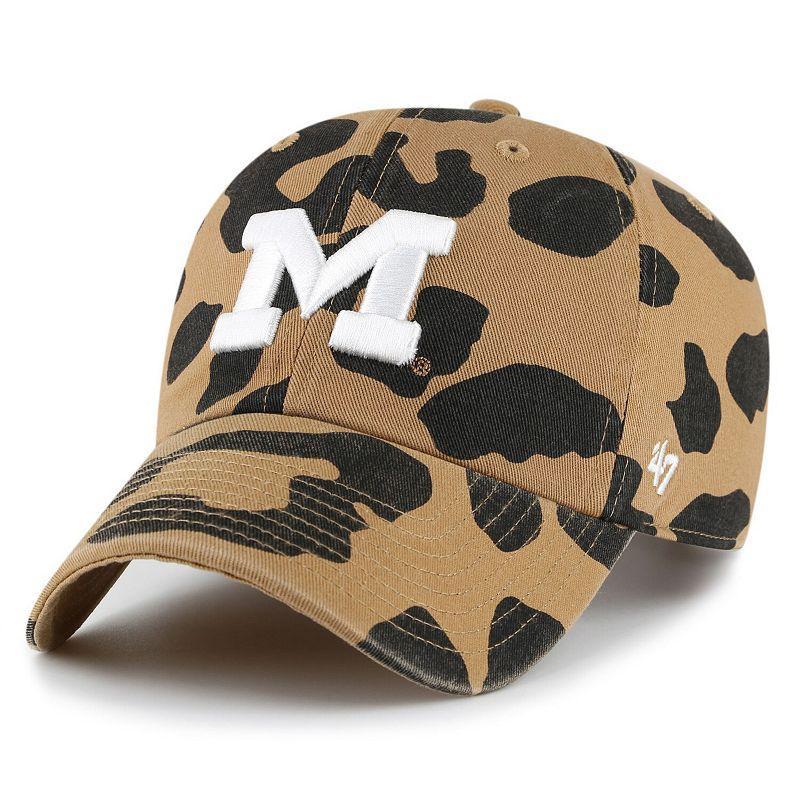 Womens 47 Michigan Wolverines Rosette Leopard Clean Up Adjustable Hat Product Image