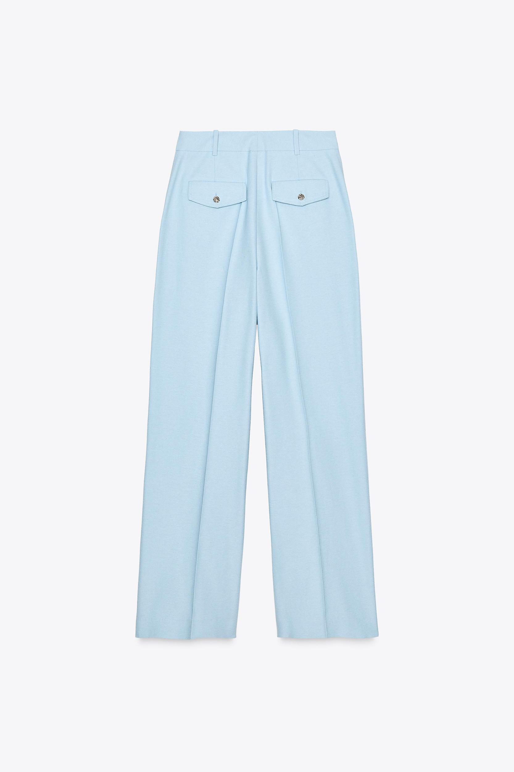 STRAIGHT LEG PANTS WITH METAL BUTTON Product Image
