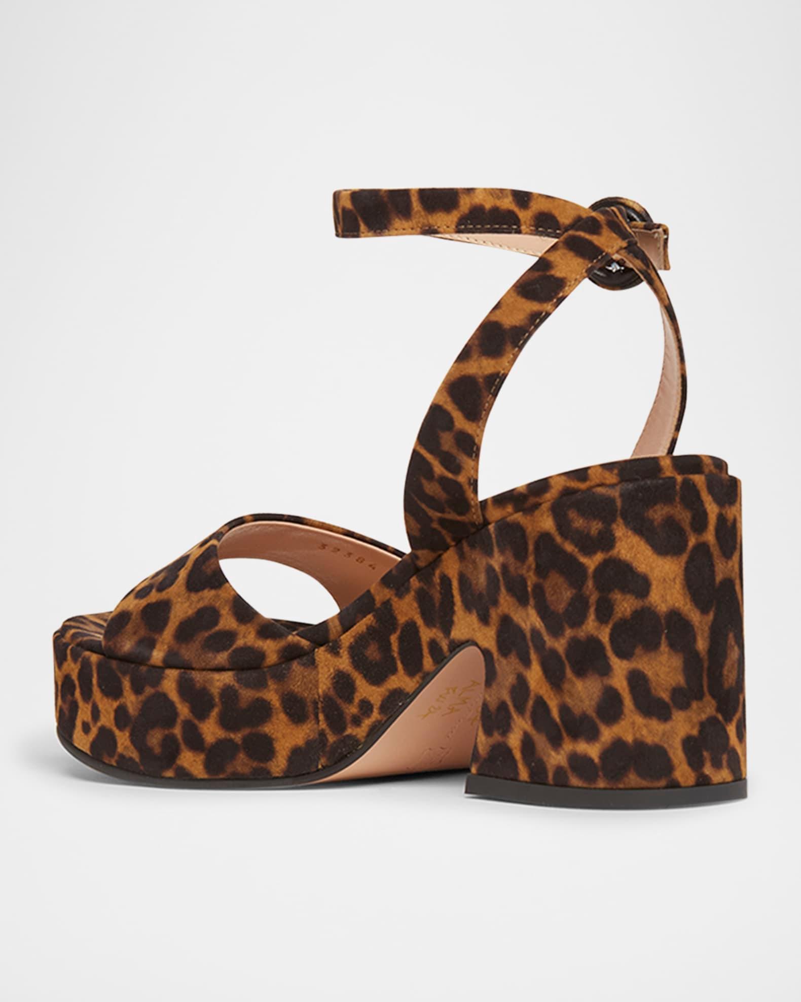 Alma Leopard Ankle-Strap Platform Sandals Product Image