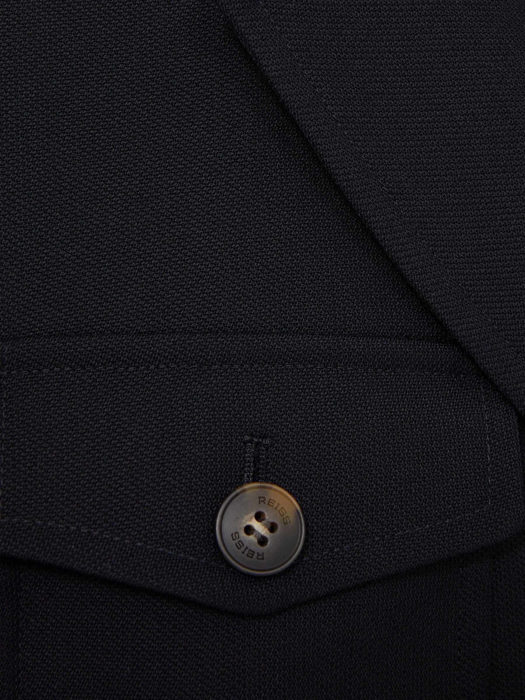 Wool-Blend Single-Breasted Coat in Navy Product Image