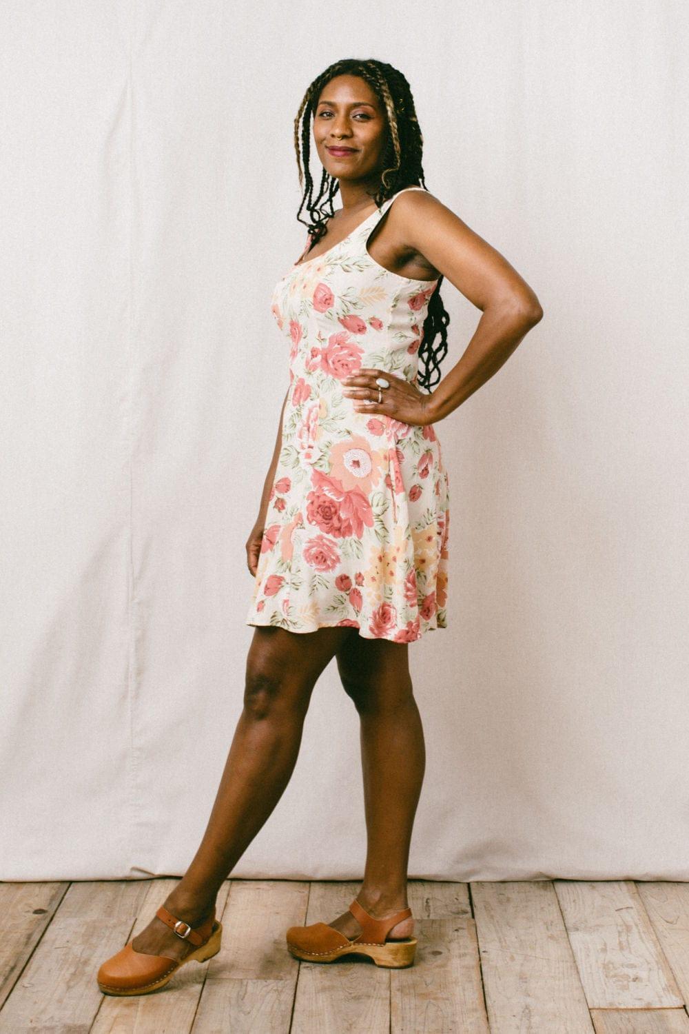 Delana Dress in Peach Floral Product Image