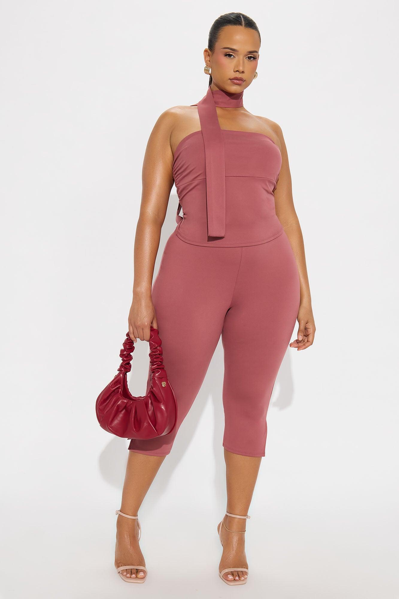 Ava 3 Piece Capri Set - Mauve Female Product Image