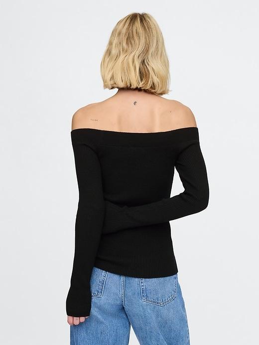 Off-Shoulder Sweater Top Product Image