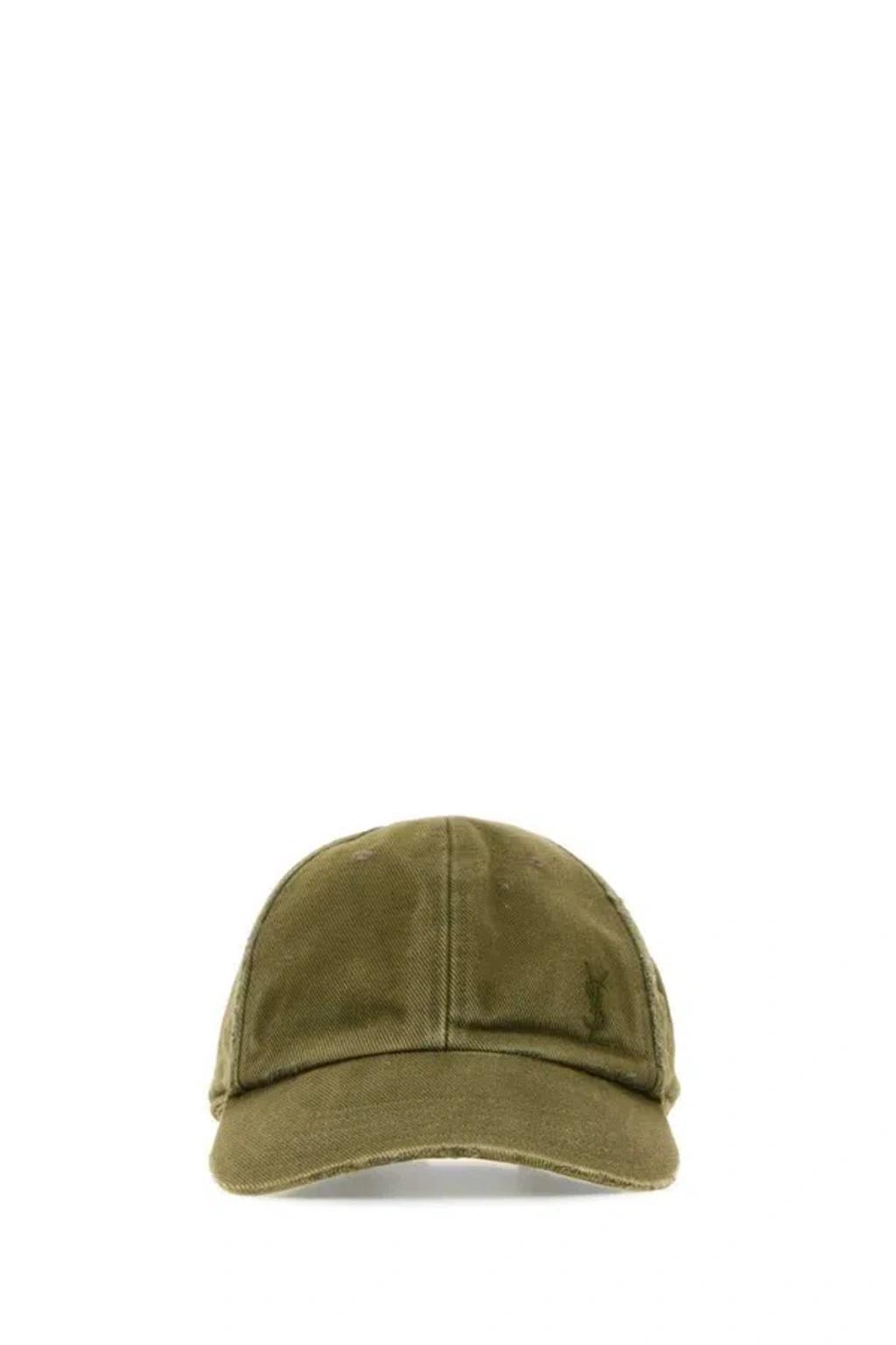 SAINT LAURENT Hats And Headbands In Green Product Image