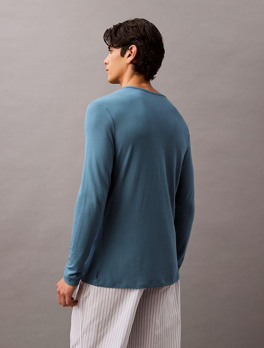 Ultra Soft Modal Pique Henley Sleep Tee Product Image