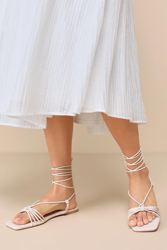 Brycin Bone Strappy Lace-Up Sandals Product Image