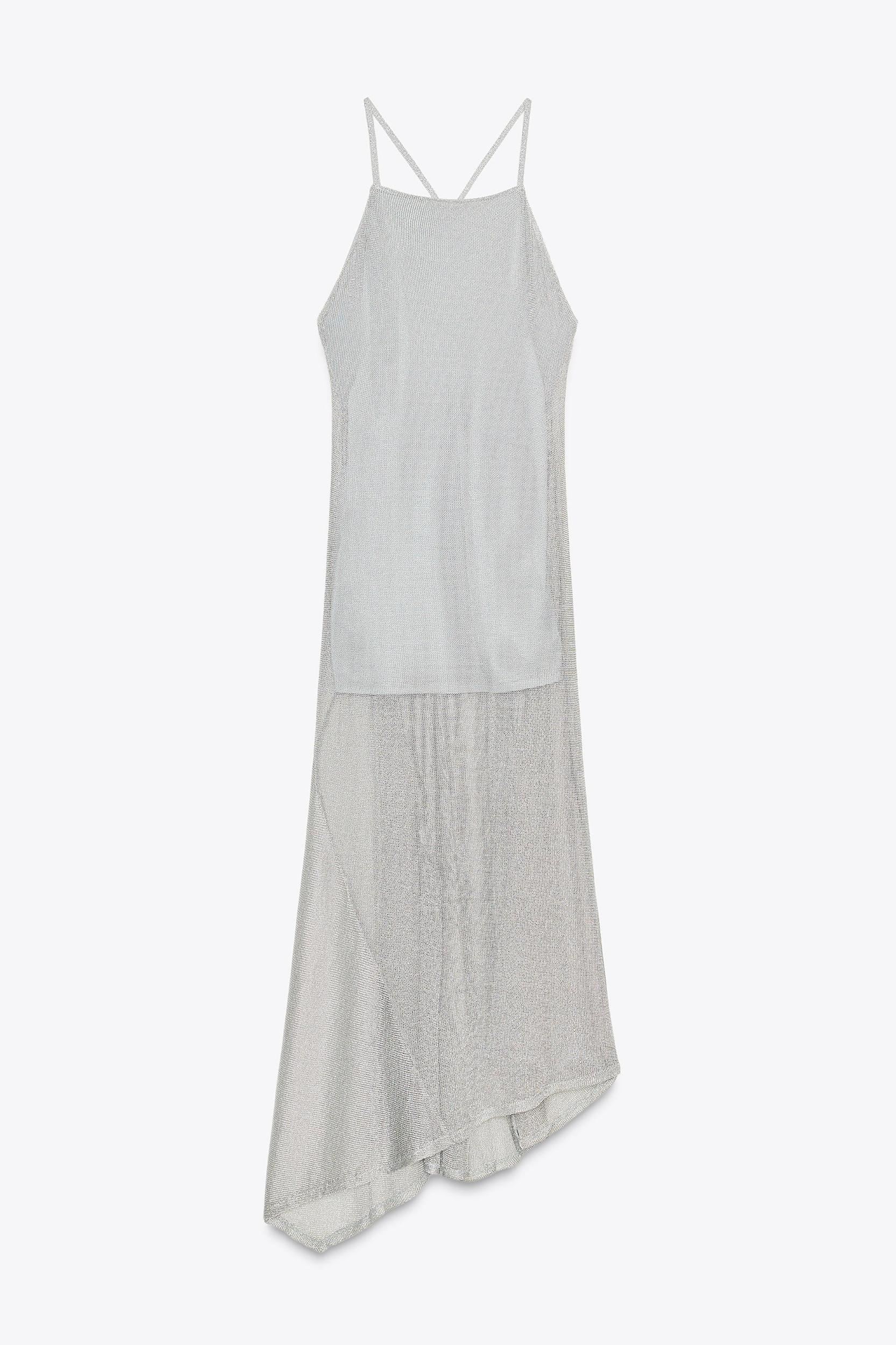 METALLIC THREAD MIDI DRESS Product Image