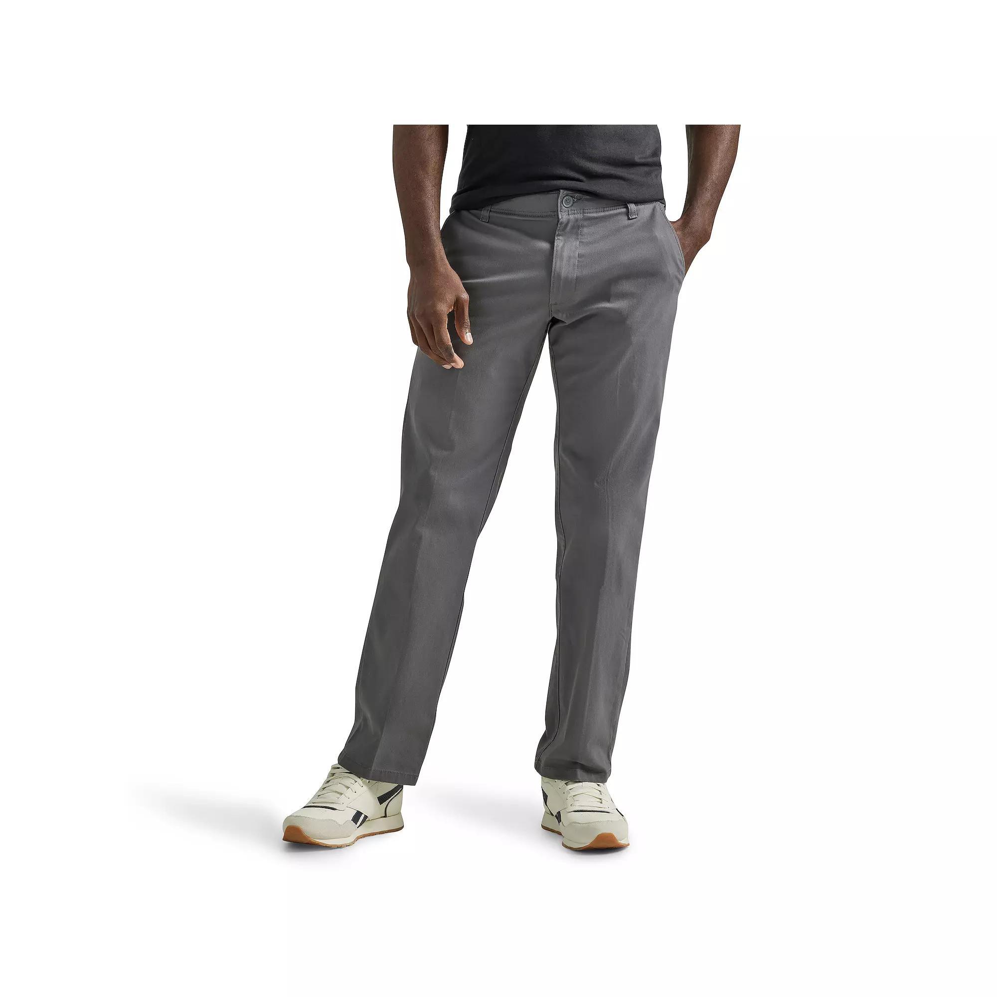 Men's Lee® Extreme Motion Straight Fit Flat Front Pants, Size: 34 X 32, Painter Gray Product Image