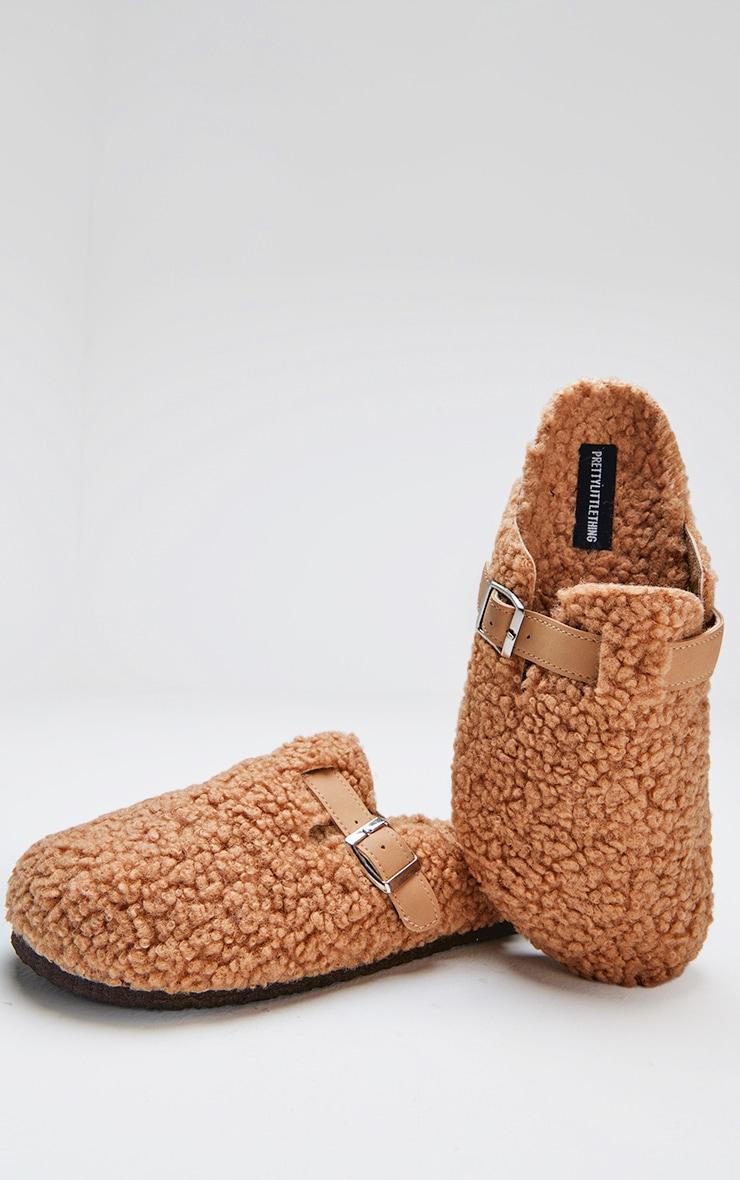 Camel Borg Round Toe Buckle Mule Clogs Product Image