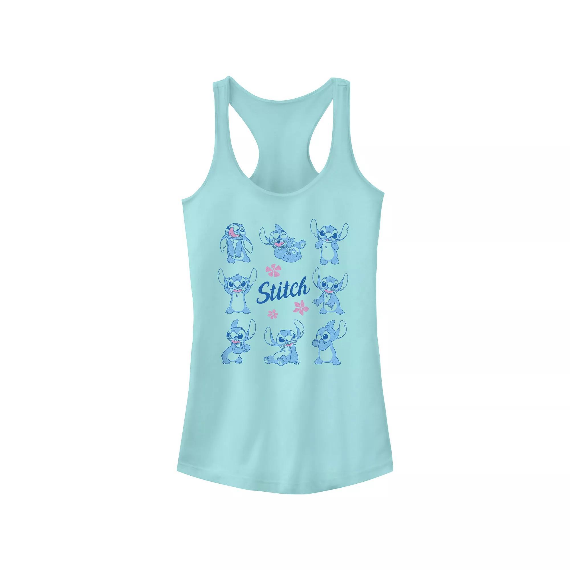 Disney's Lilo & Stitch Expressions And Flowers Juniors' Racerback Tank Top, Girl's,  Product Image