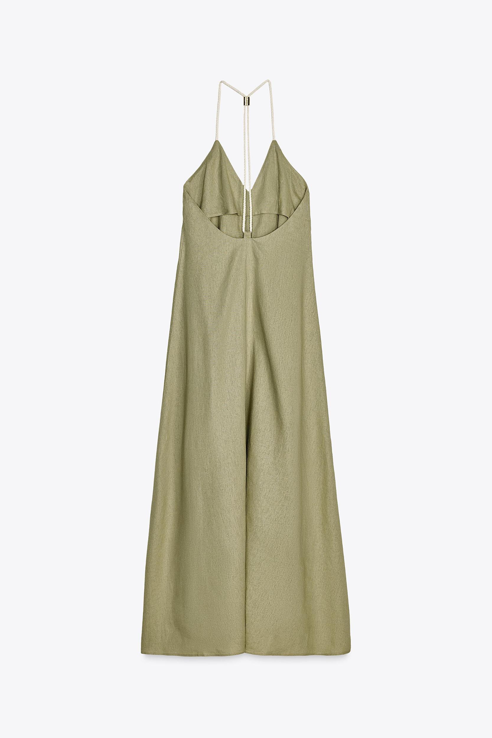 VOLUMINOUS LINEN MIDI DRESS Product Image
