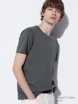 Mens Supima Cotton T-Shirt Gray 2XL UNIQLO US Product Image