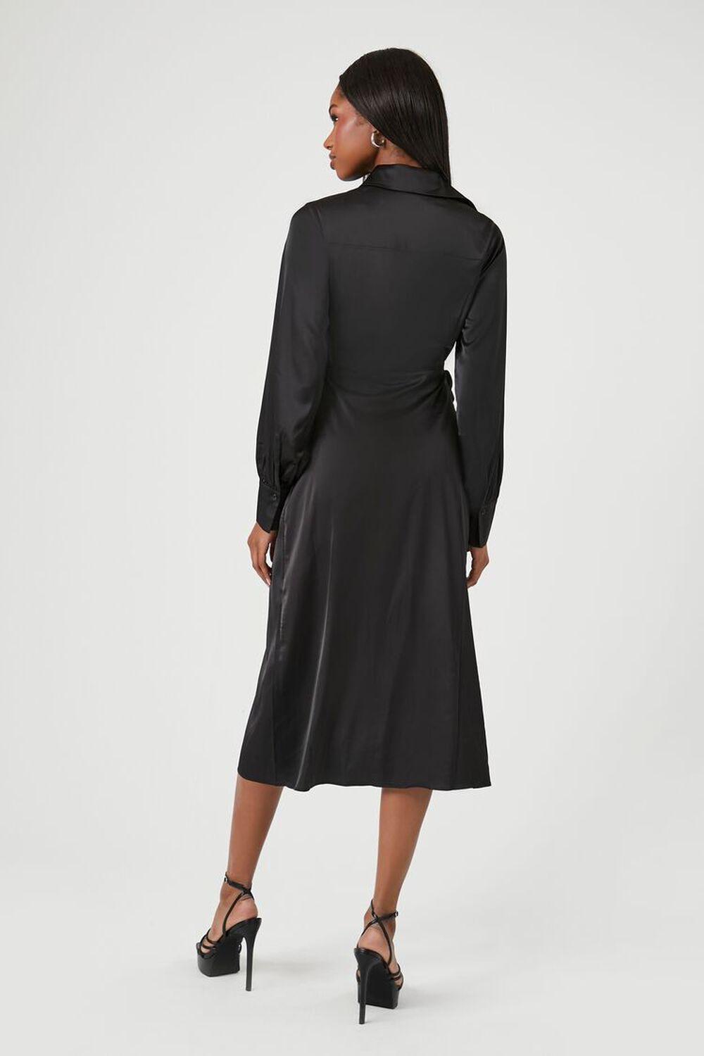 Satin Wrap Ruffle Midi Dress | Forever 21 Product Image