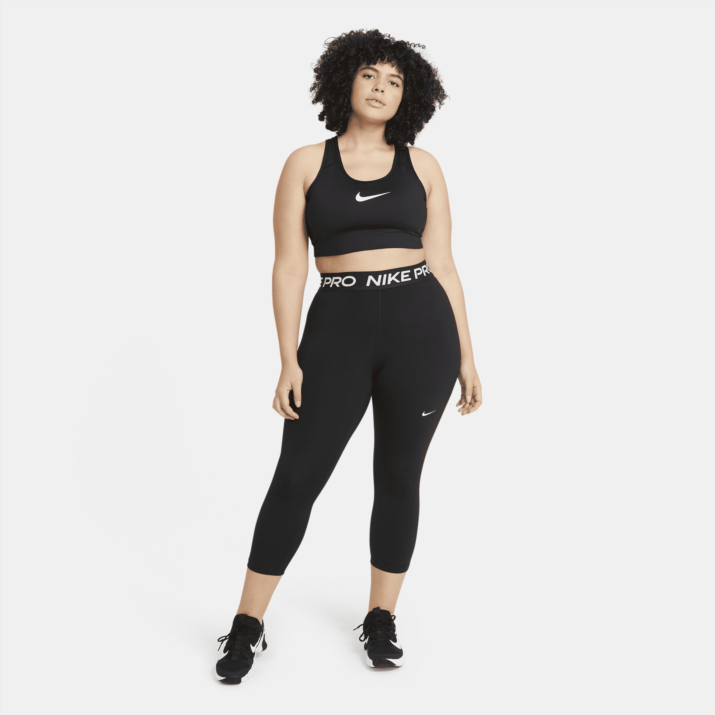 Women's Nike Pro Mid-Rise Crop Mesh-Panel Leggings Product Image