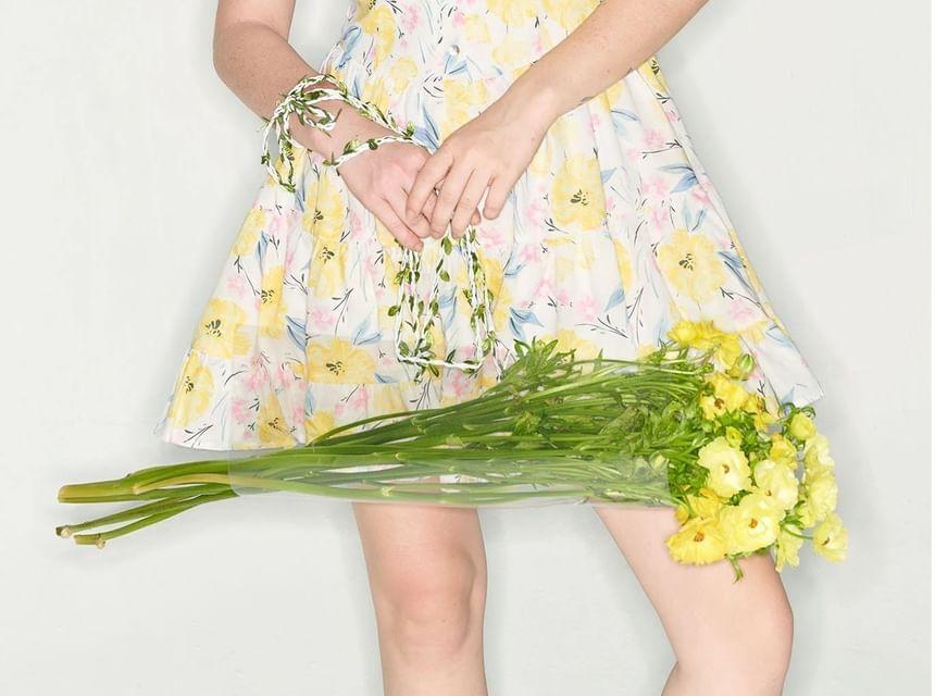 Floral A-Line Mini Dress Product Image