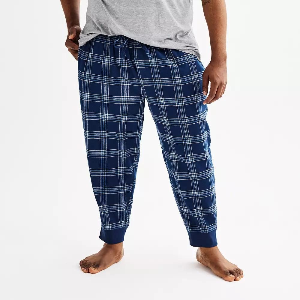 Big & Tall Sonoma Goods For Life® Flannel Banded Bottom Pajama Pants, Men's, Size: XL Tall, Blue Window Plaid Product Image