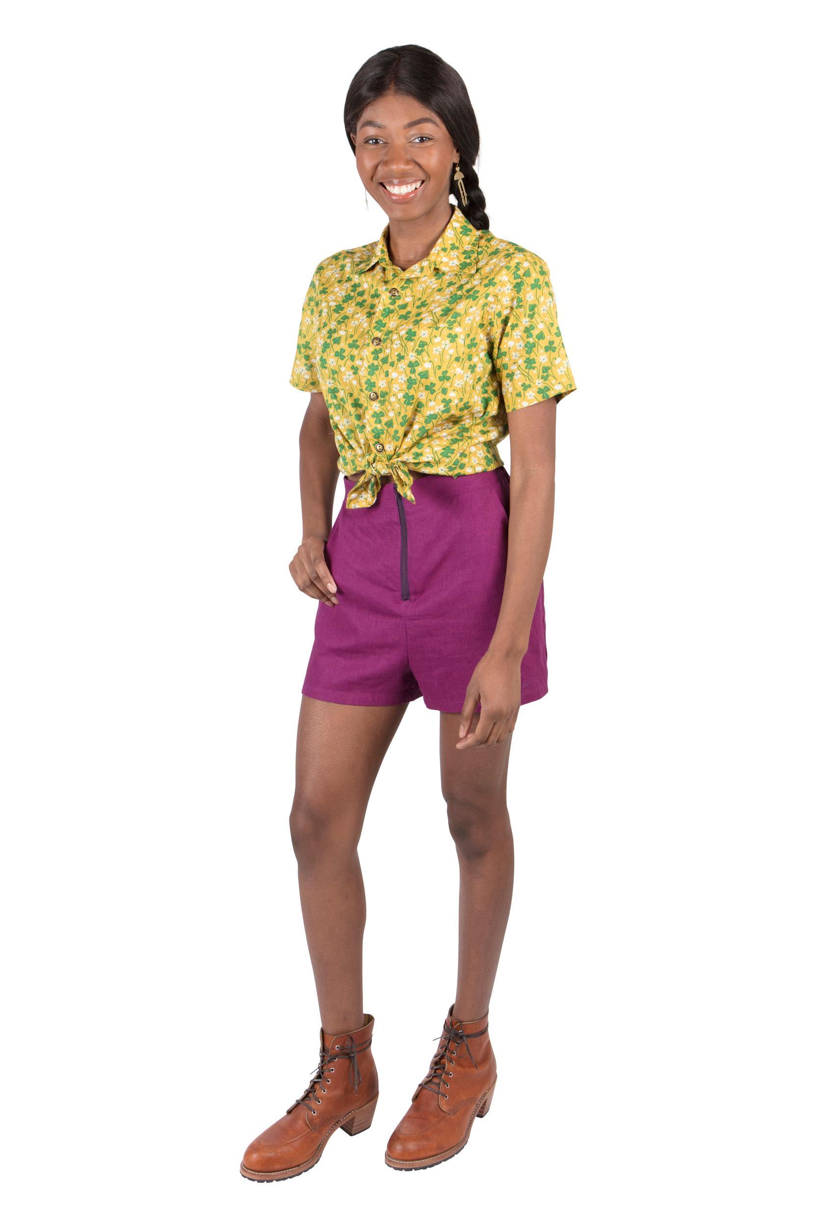 Breezy Shorts in Electric Violet Linen Product Image