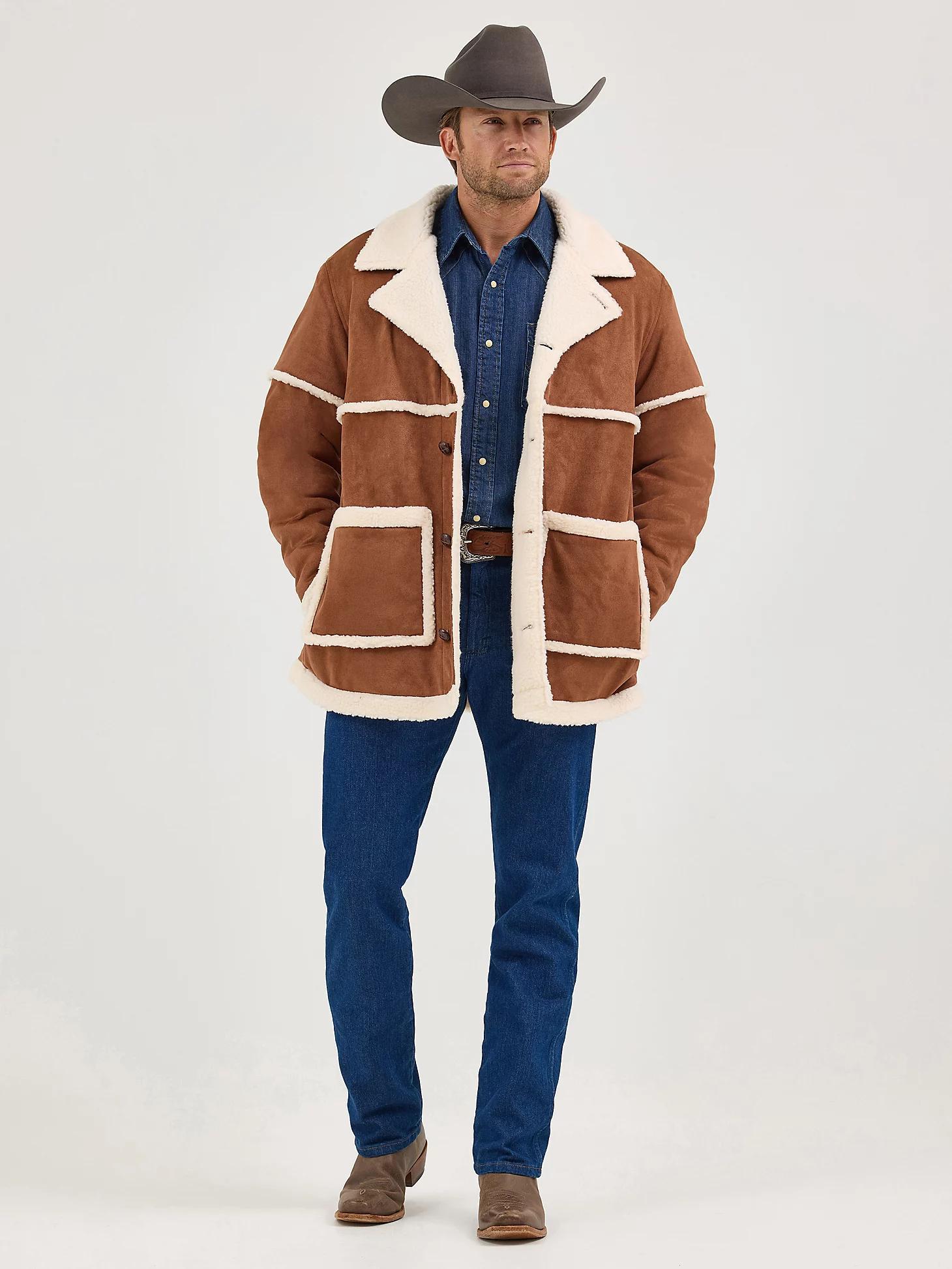 Men's Wrangler Sherpa Contrast Cowboy Jacket in Rawhide Product Image