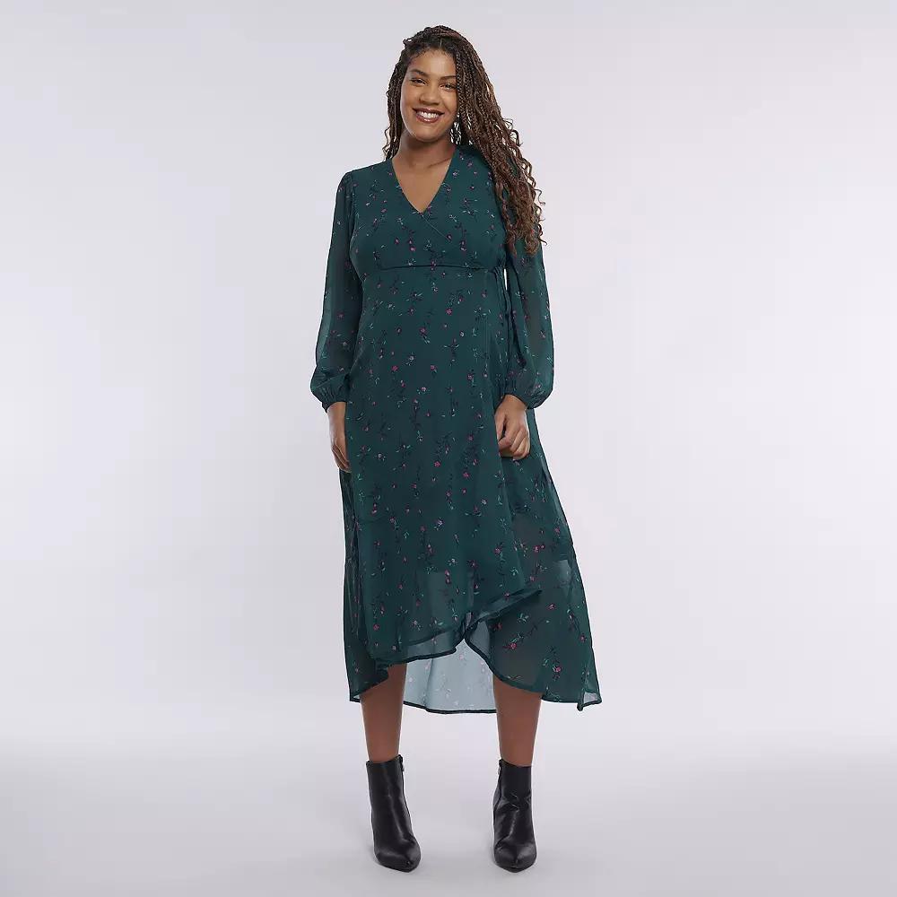 Maternity Motherhood® Woven Wrap Midi Dress, Women's,  Product Image