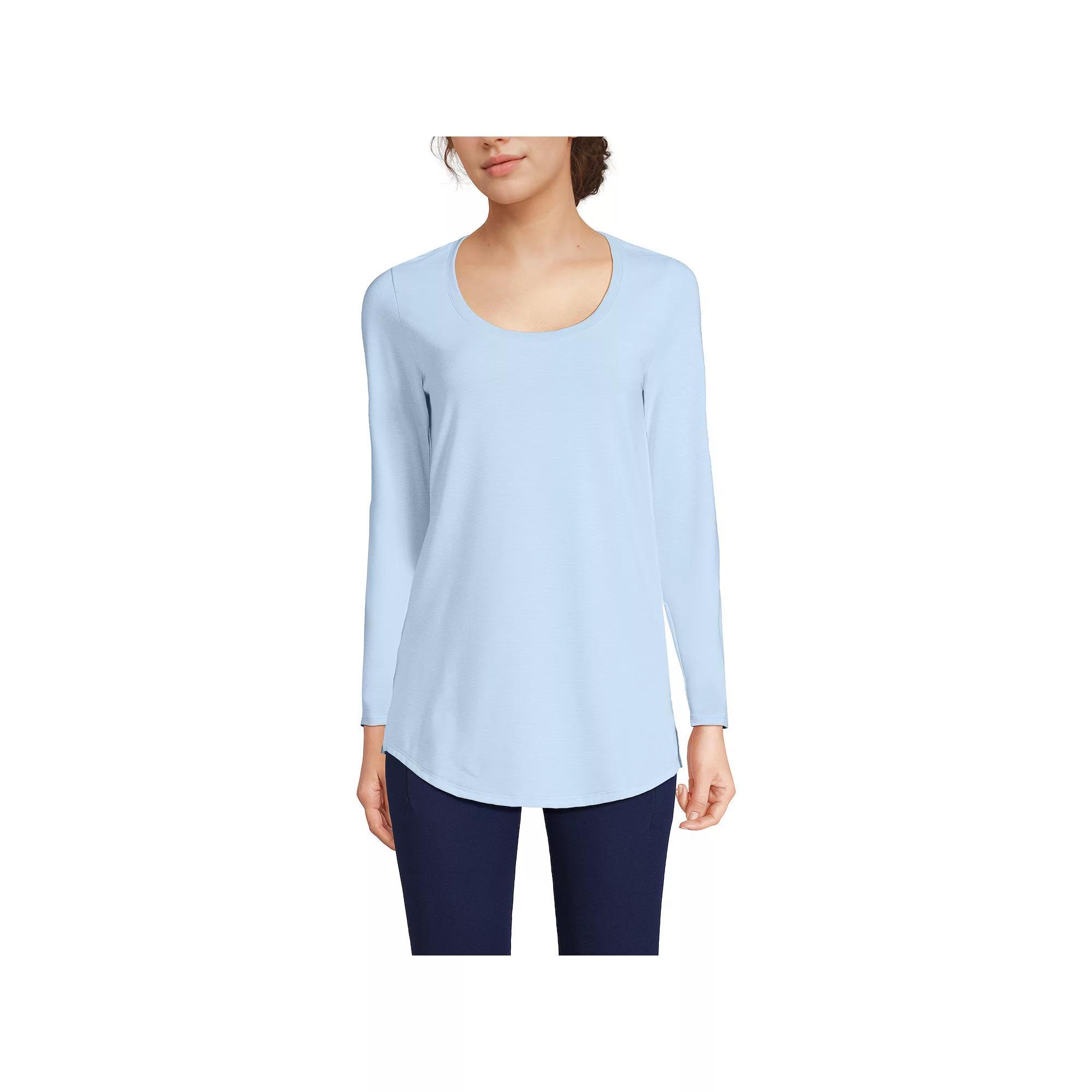 Women's Lands' End Long Sleeve Power Performance Scoop Neck Tunic Tee,  Product Image