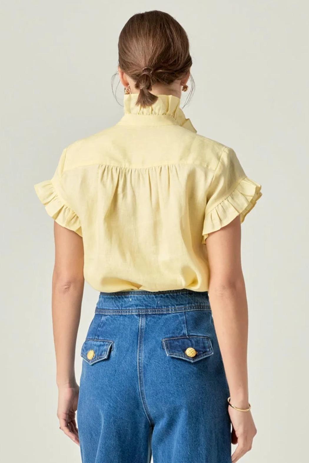 Linen Ruffle Shirt Product Image