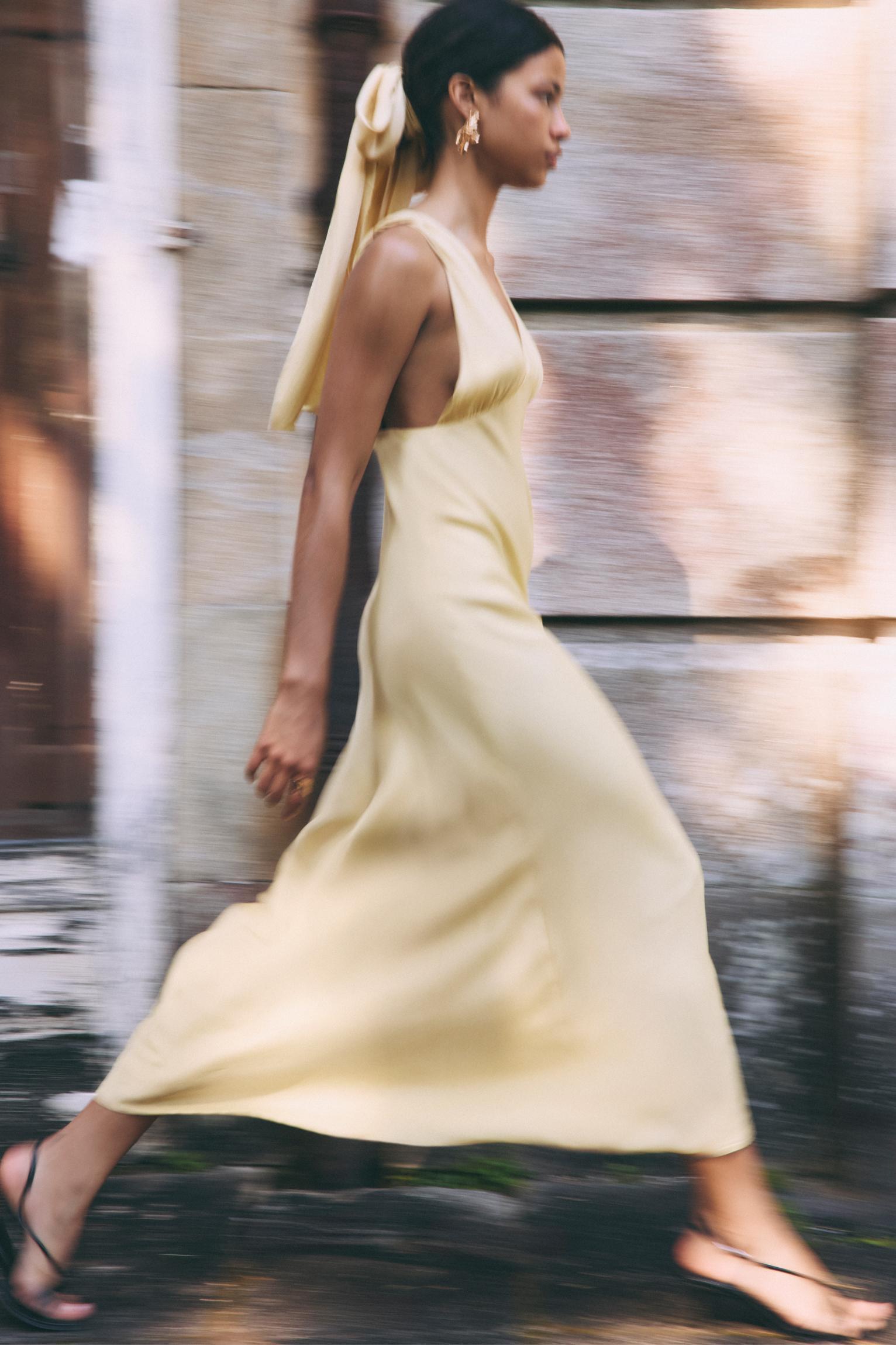 Satin midi dress Product Image