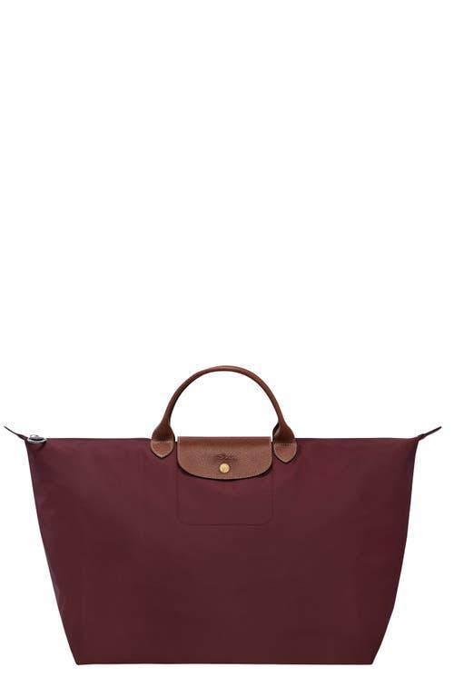 LONGCHAMP Small Le Pliage Original Travel Bag In Burgundy Product Image