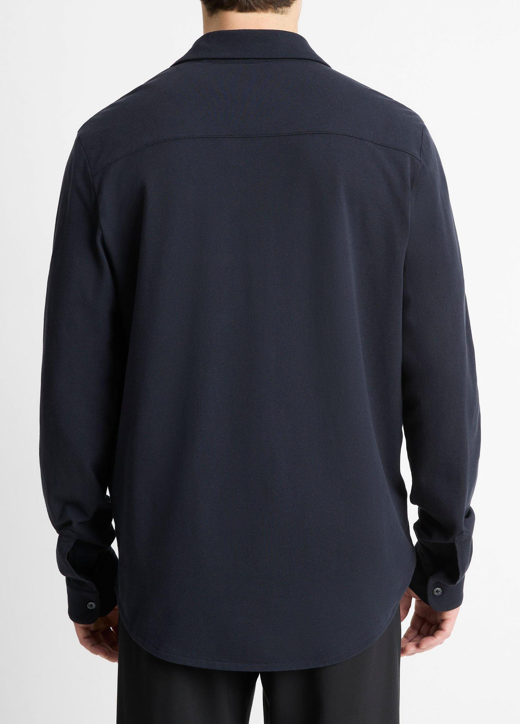 Cotton Piqué Button-Front Shirt Product Image