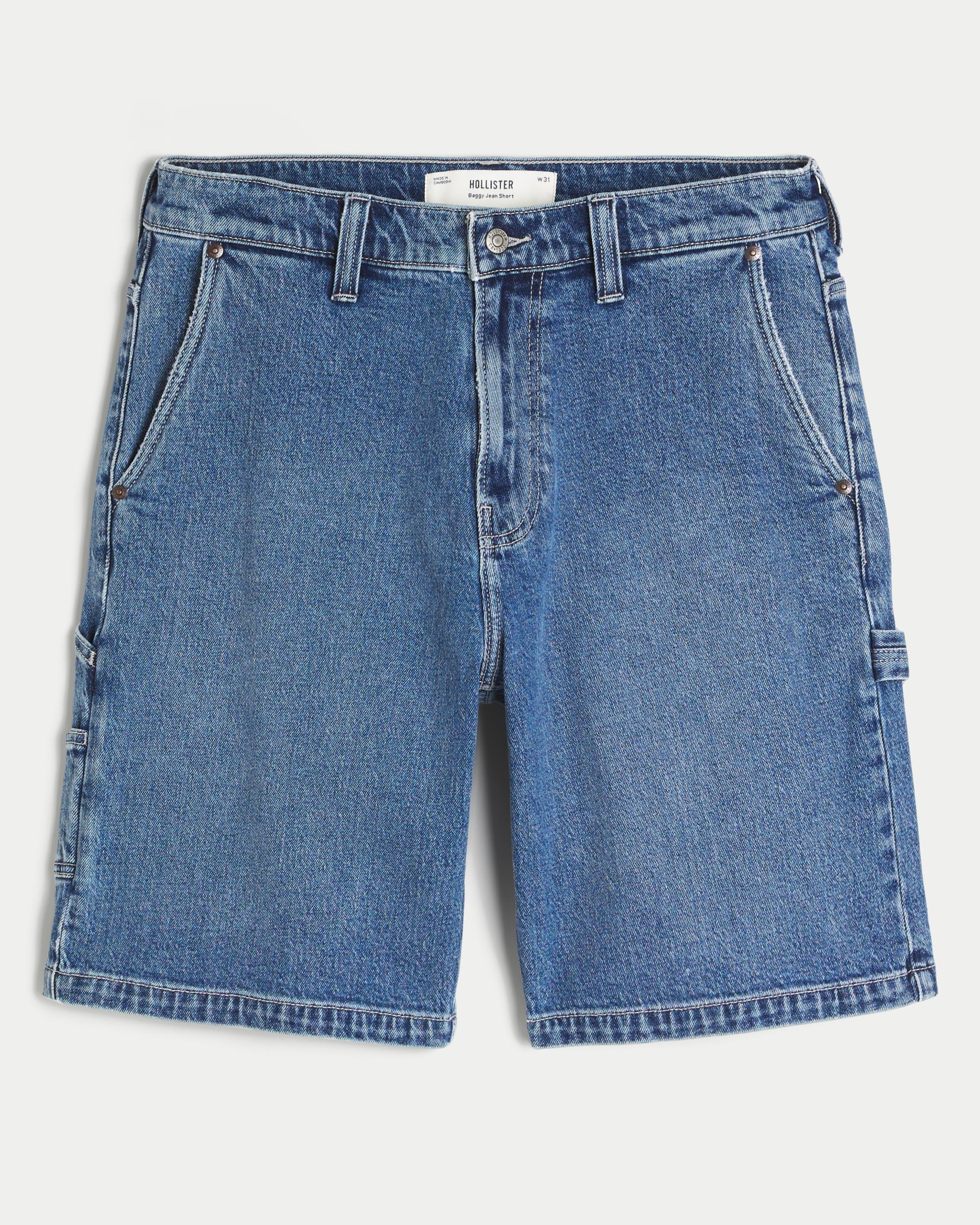 Washed Black Baggy Jean Shorts Product Image