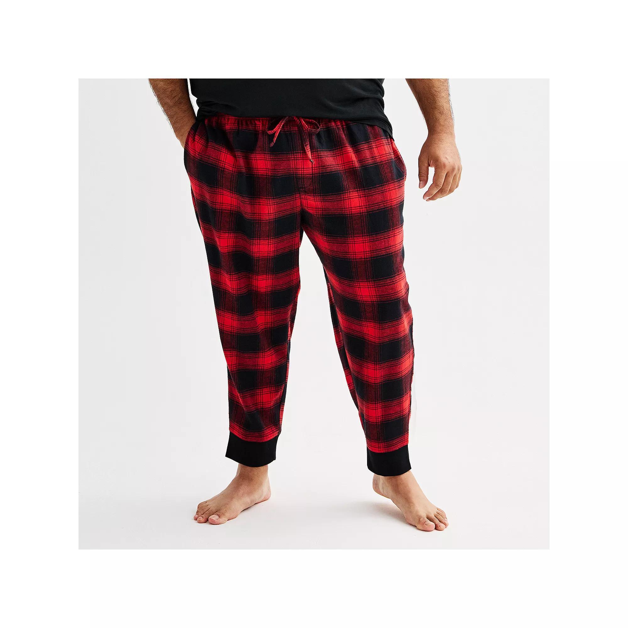 Big & Tall Sonoma Goods For Life® Flannel Banded Bottom Pajama Pants, Men's, Size: XL Tall, Blue Window Plaid Product Image