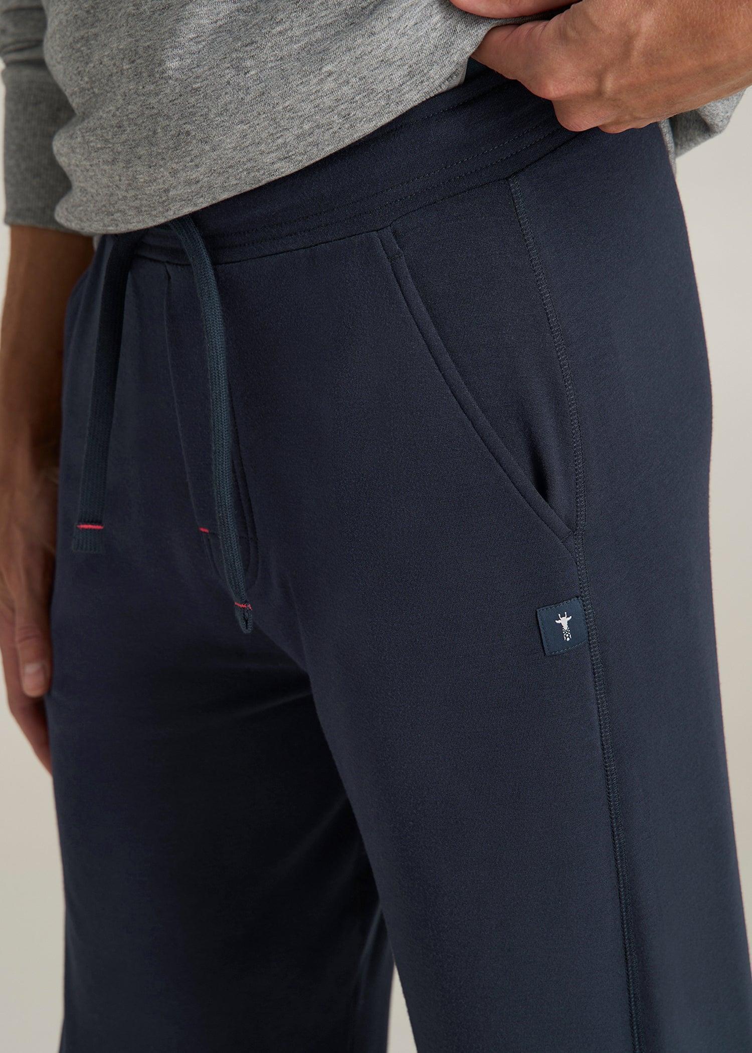 Open-Bottom Tall Men's Pajama Pants in Evening Blue Product Image