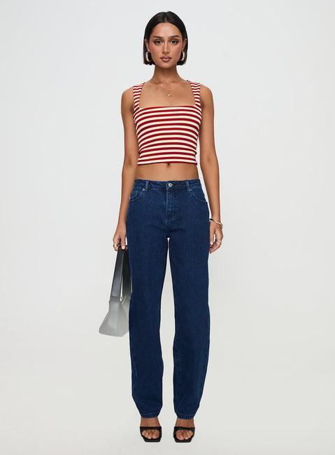 Back In Time Top Red Stripe Product Image