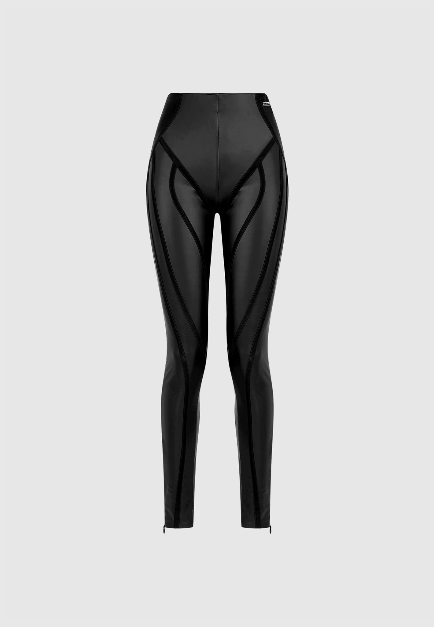 Matte Leather Contour Leggings - Black Female Product Image