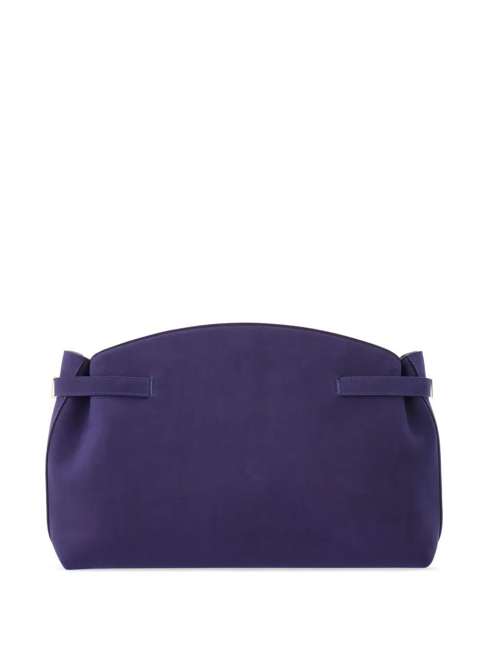 FERRAGAMO Hug Pouch Leather Crossbody Bag In Midnight Product Image