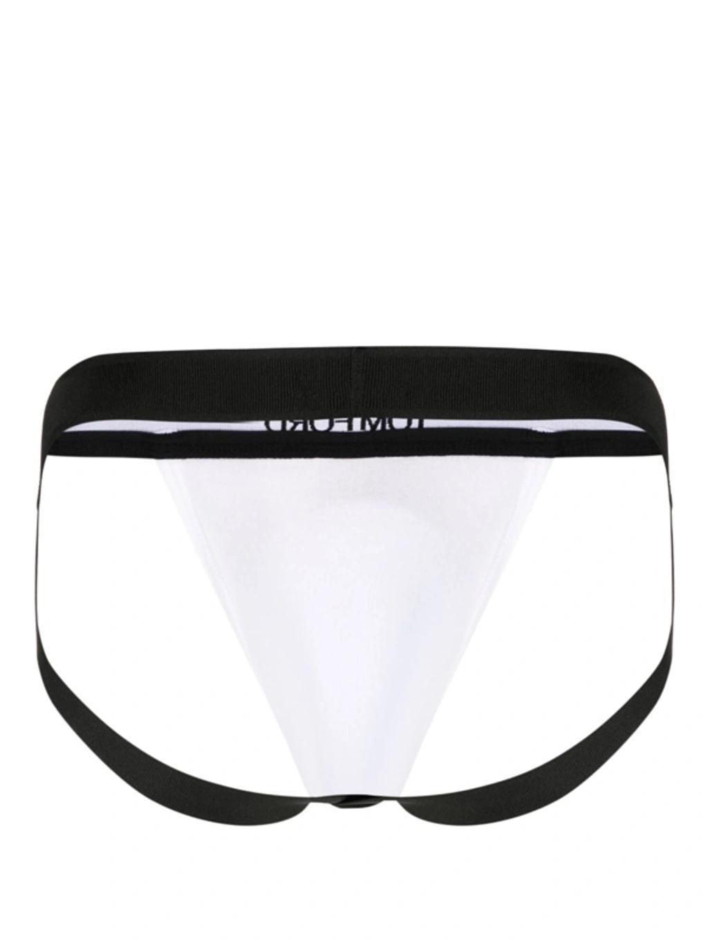 TOM FORD Logo-waistband Briefs In White Product Image