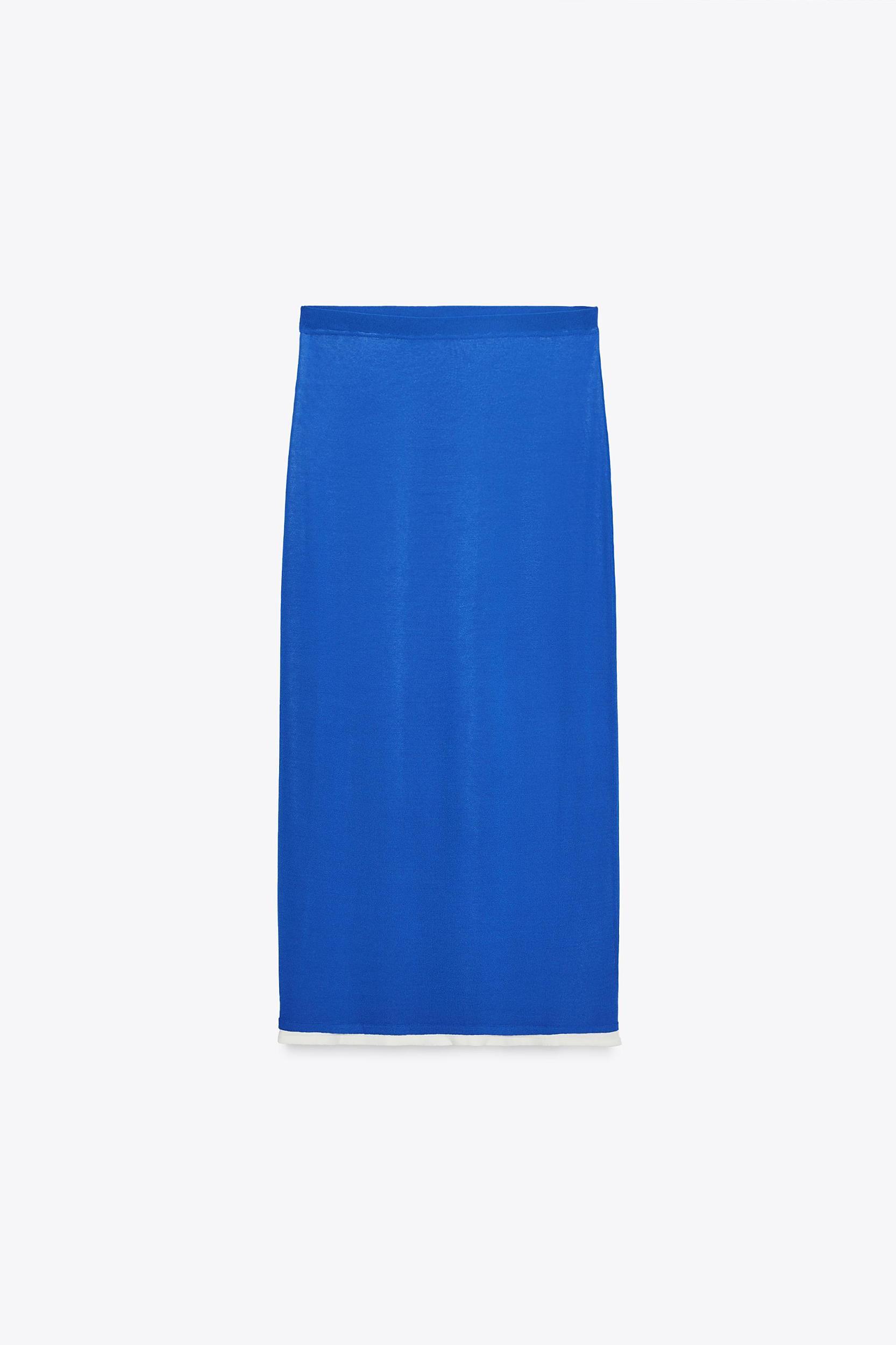DOUBLE-LAYER KNIT MIDI SKIRT Product Image
