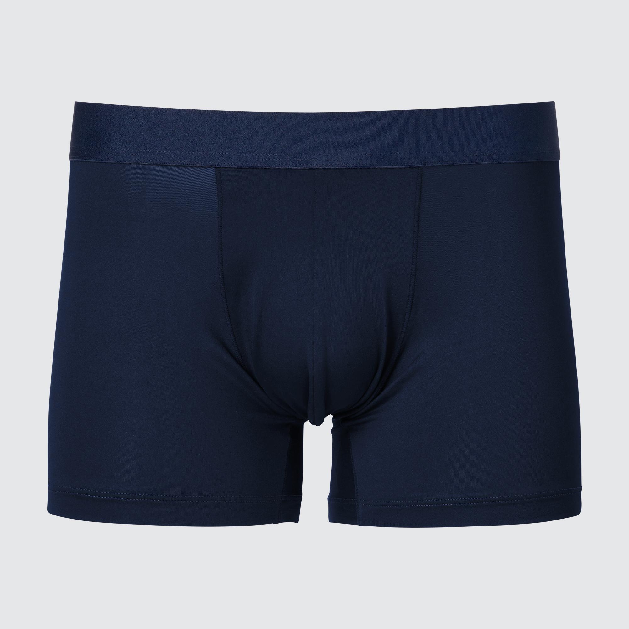 Mens Cotton Low Rise Boxer Briefs with Odor Control Navy 2XL UNIQLO US Product Image