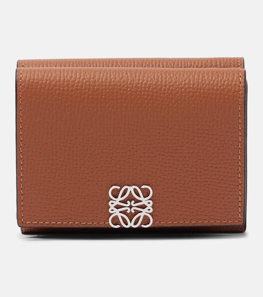 LOEWE Anagram Leather Trifold Wallet In Brown Product Image