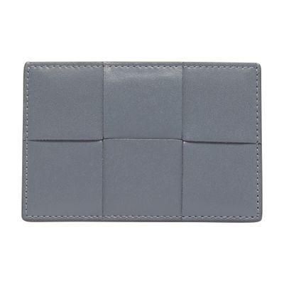 BOTTEGA VENETA Gray Credit Card Holder In Thunder Silver Product Image