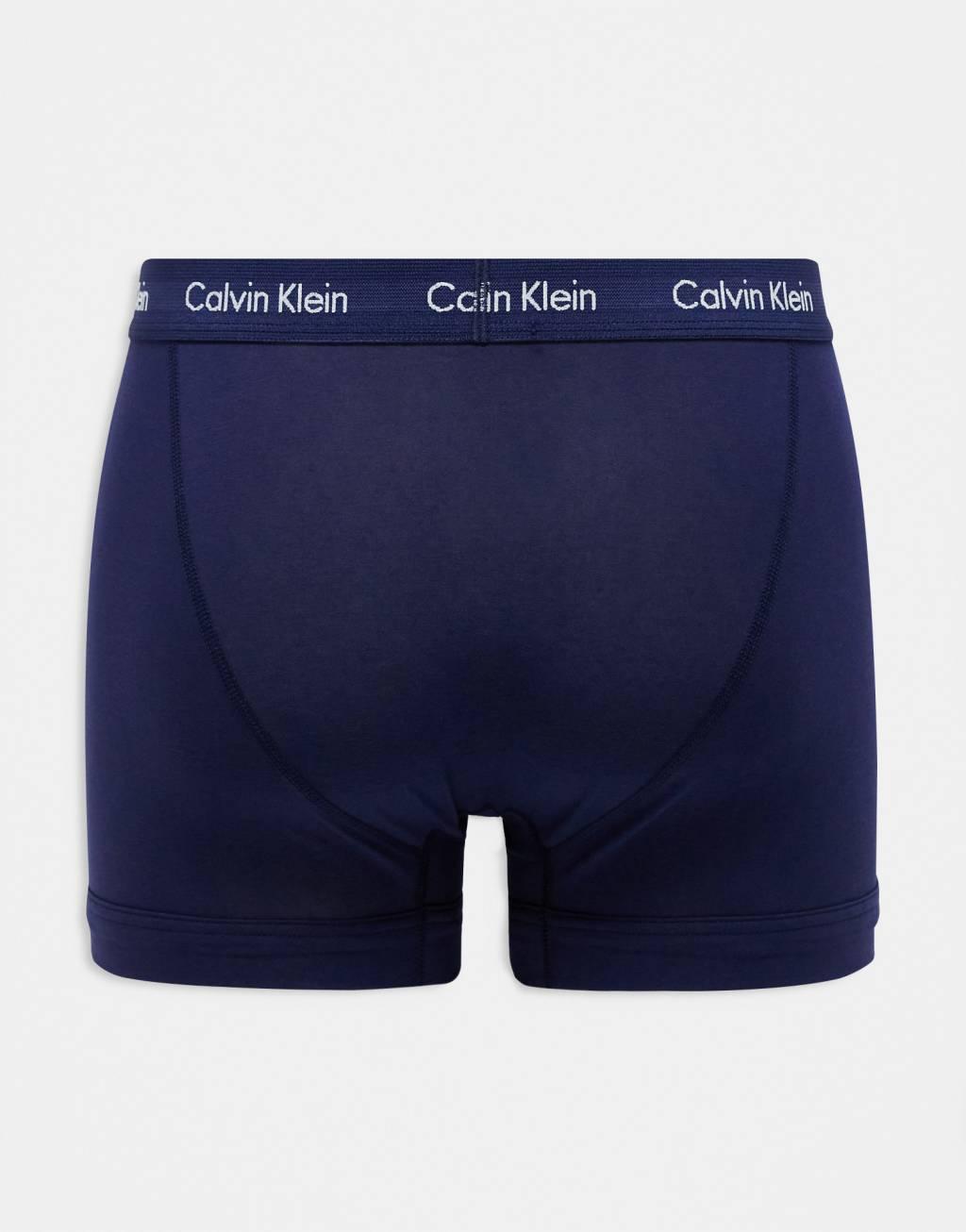 Calvin Klein cotton stretch trunks 3 pack in multi Product Image