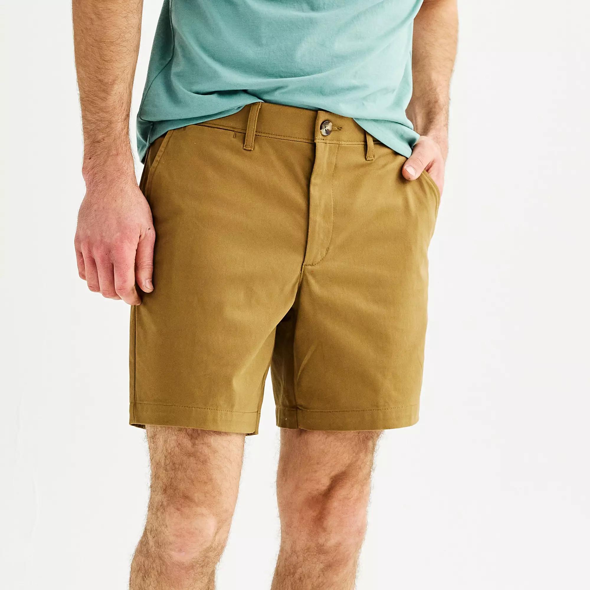 Men's Sonoma Goods For Life® 7" Flexwear Flat Front Shorts, Size: 42 7 IN, Dark Green Product Image