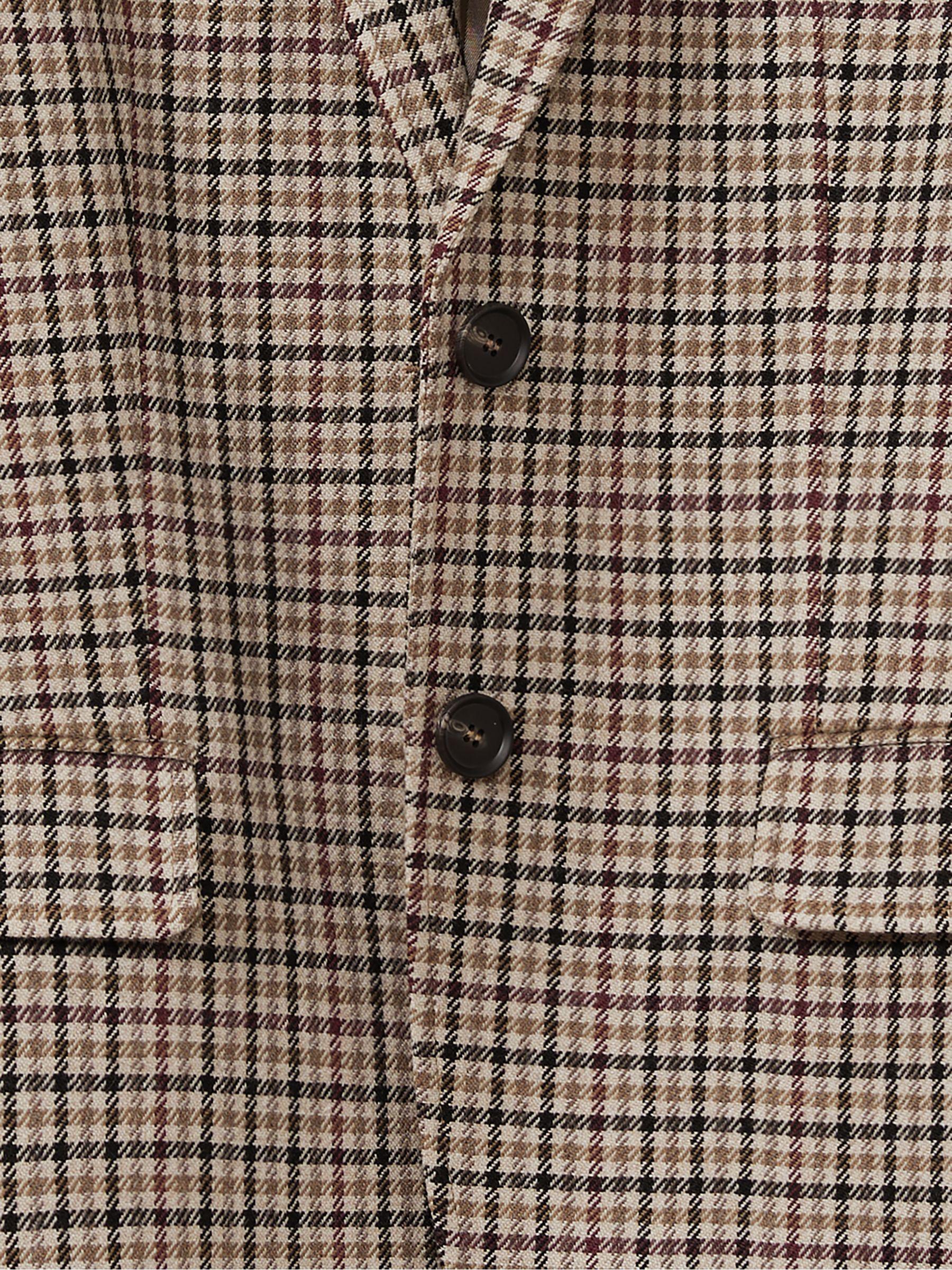 Wool Blend Checked Single Breasted Blazer in Natural Check Product Image