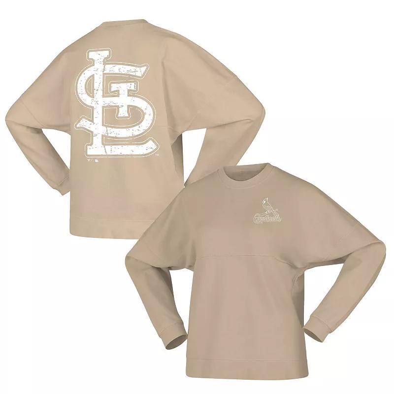 Women's Fanatics Branded Tan St. Louis Cardinals Branded Fleece Pullover Sweatshirt, Size: XL, Team Product Image