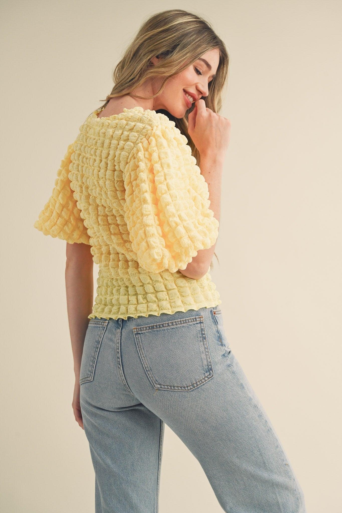 Bubble Sleeve Top Product Image