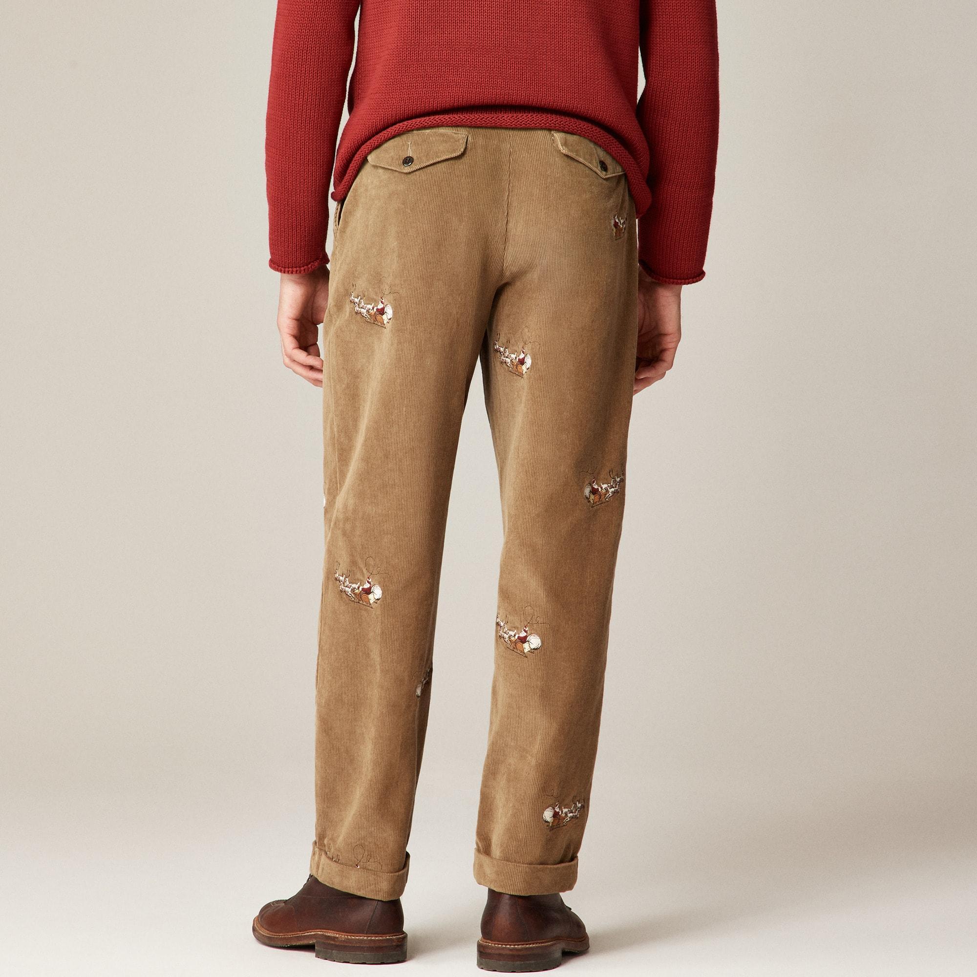 Relaxed-fit corduroy pant with Santa embroidery Product Image