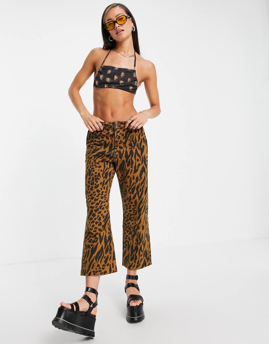 Noisy May exclusive mesh tie back top in cherub print Product Image