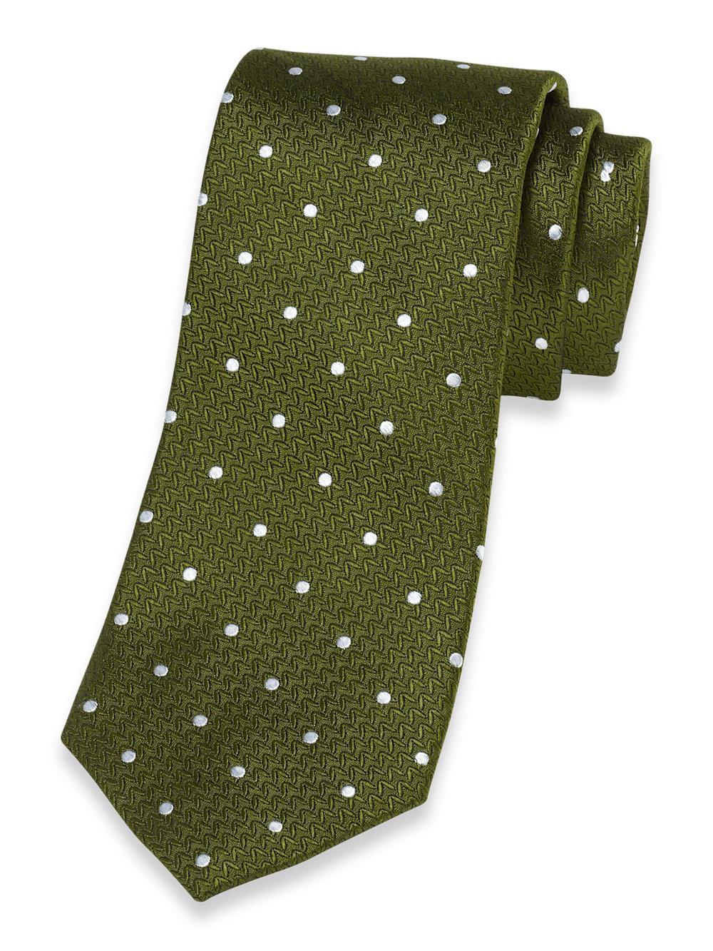 Dot Woven Silk Tie - Red Product Image